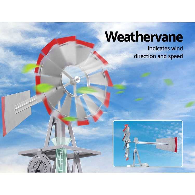 gardeon-outdoor-decorative-garden-windmill-with-built-in-wind-vane-mini-weather-station-metal-frame-resistant-to-strong-winds-and-rust-corrosion-2