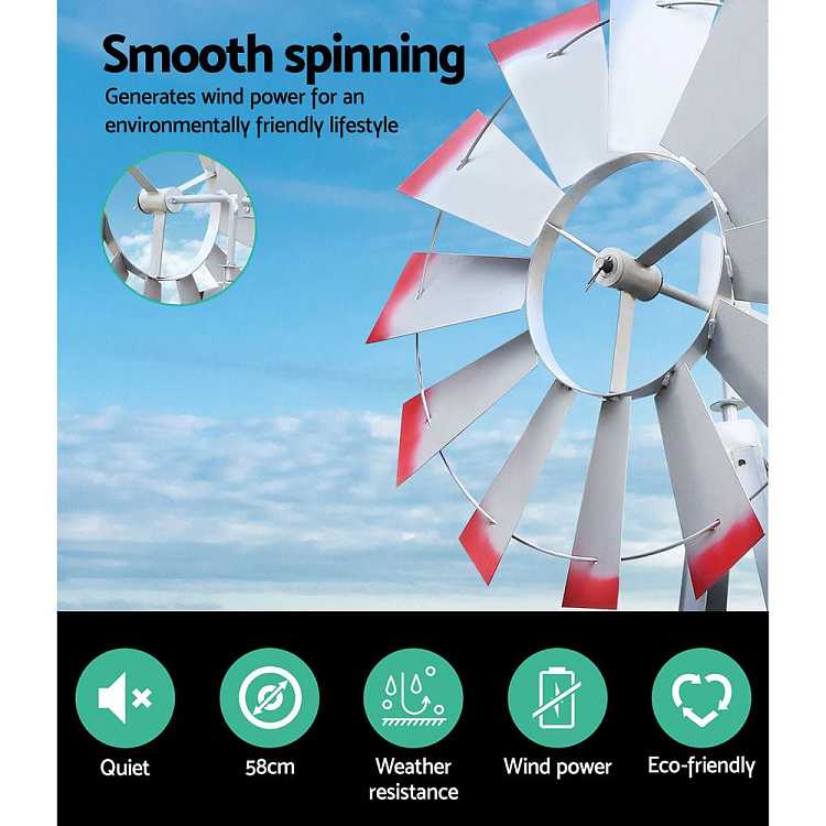 gardeon-outdoor-decorative-garden-windmill-with-built-in-wind-vane-mini-weather-station-metal-frame-resistant-to-strong-winds-and-rust-corrosion-3