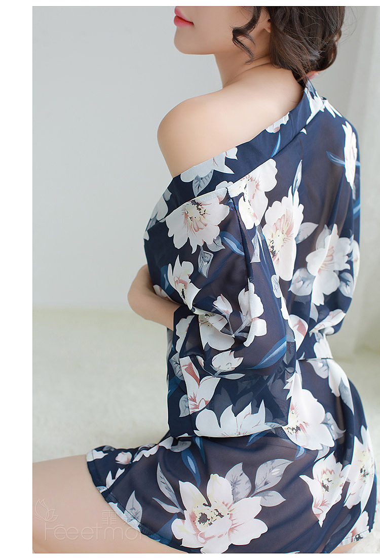 fei-mu-floral-print-see-through-lace-up-robe-blue-magnolia-16588a-8