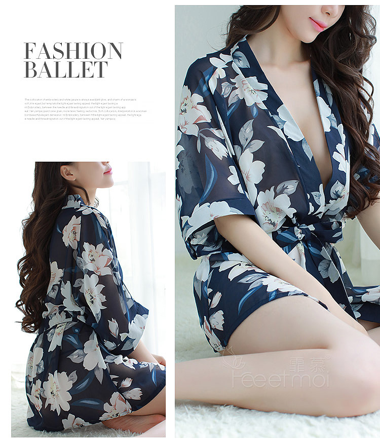fei-mu-floral-print-see-through-lace-up-robe-blue-magnolia-16588a-7