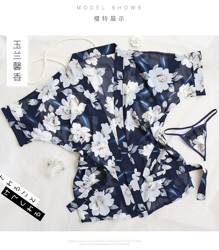 fei-mu-floral-print-see-through-lace-up-robe-blue-magnolia-16588a-5