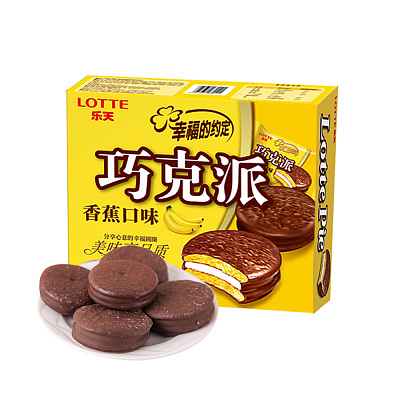 乐天 香蕉巧克力派 12个入 336g
