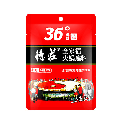 德庄 重庆火锅底料 全家福 36度低辣 300g