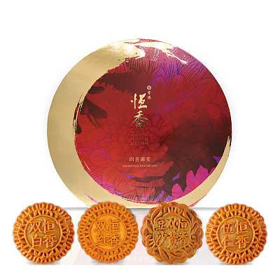 【礼盒】恒香 四喜满堂月饼 4块入 750g