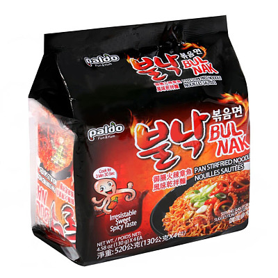 Paldo 御膳 火辣章鱼风味干拌面 130g*4袋/包