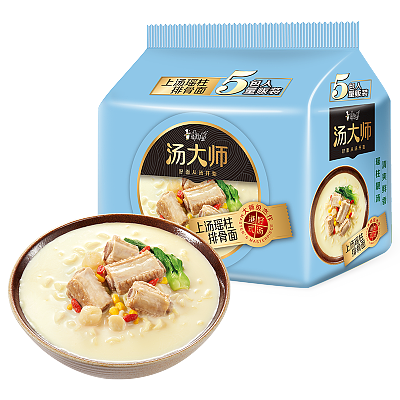 康师傅 汤大师 上汤瑶柱排骨面 5连包*112g