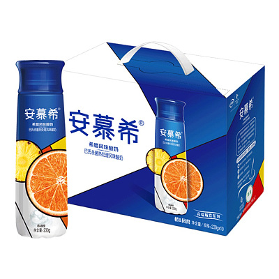 【整箱】安慕希 希腊酸奶 凤梨&橙味 230ml*10瓶/箱