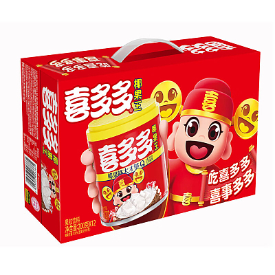 【整箱】喜多多 椰果王大果粒  200g*12罐/箱 （新老包装随机发货）