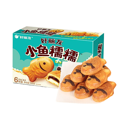 好丽友 小鱼糯糯 糯米红豆味 6个入 168g