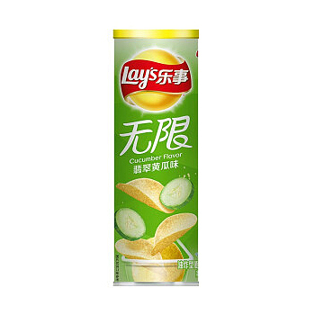 乐事 无限薯片 翡翠黄瓜味 桶装 90g