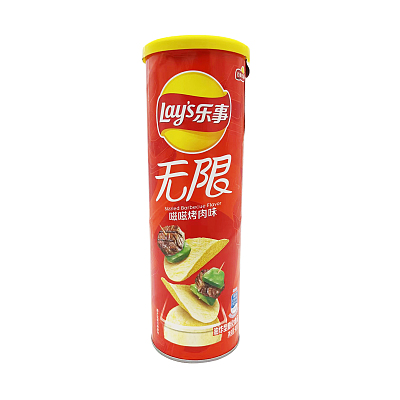 乐事 无限薯片 滋滋烤肉味 桶装 90g