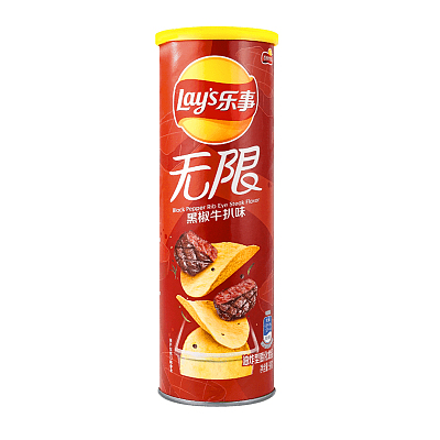 乐事 无限薯片 黑椒牛扒味 桶装 90g