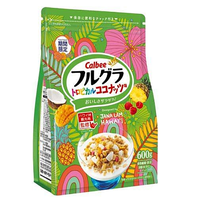 Calbee 热带水果椰子干谷物早餐麦片 600g