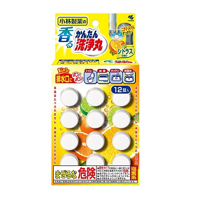 小林制药 排水管道清道夫 下水道疏通丸 柑橘香12片入