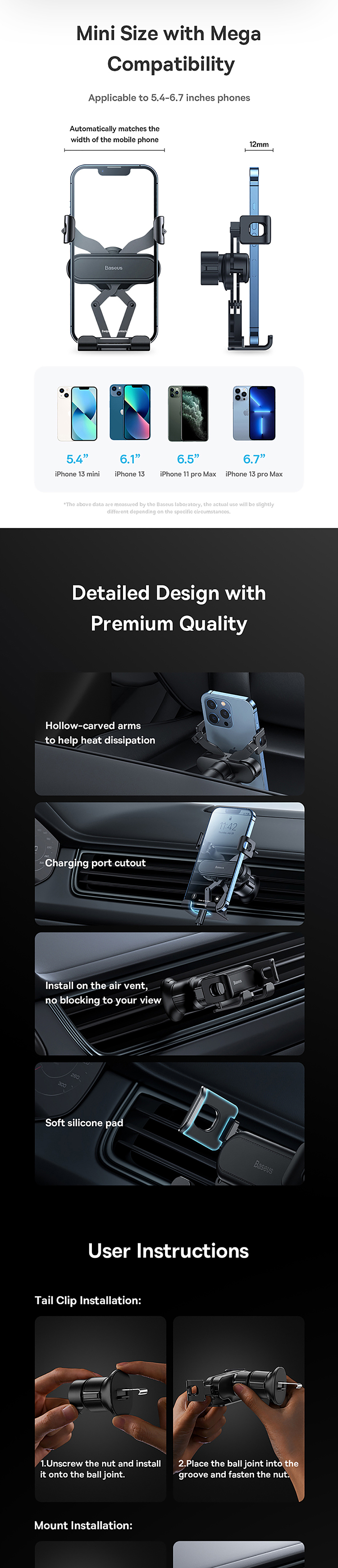best-stability-lite-gravity-car-mount-air-vent-edition-black-5