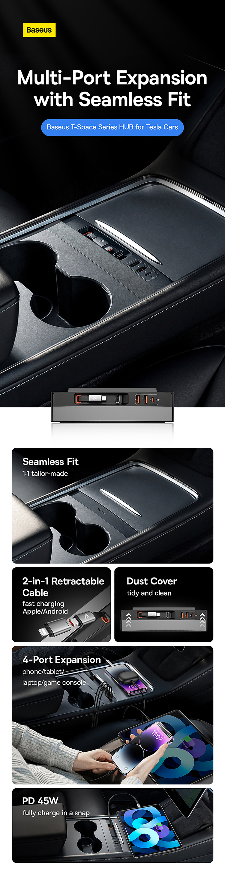 besi-t-space-docking-station-for-tesla-2a1cretractable-cable-45w-obsidian-black-1