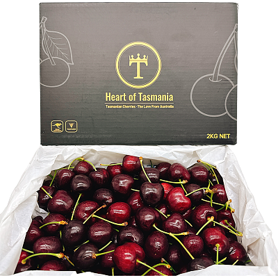 【整箱】Heart of Tasmania塔斯马尼亚樱桃 32mm+ 黑金礼盒装 约2kg