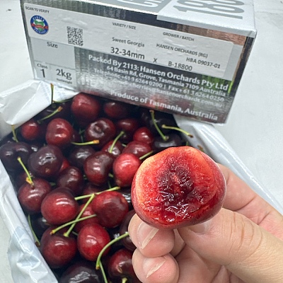 【整箱】Hansen Orchards Sweet Georgia樱桃 32-34mm 礼盒装 约2kg