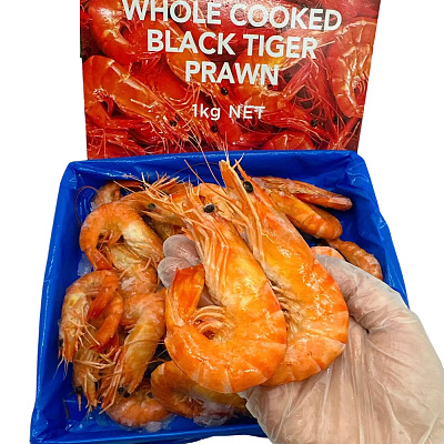 【整盒】大号泰国甜虾 整只熟黑虎虾 礼盒装 1kg