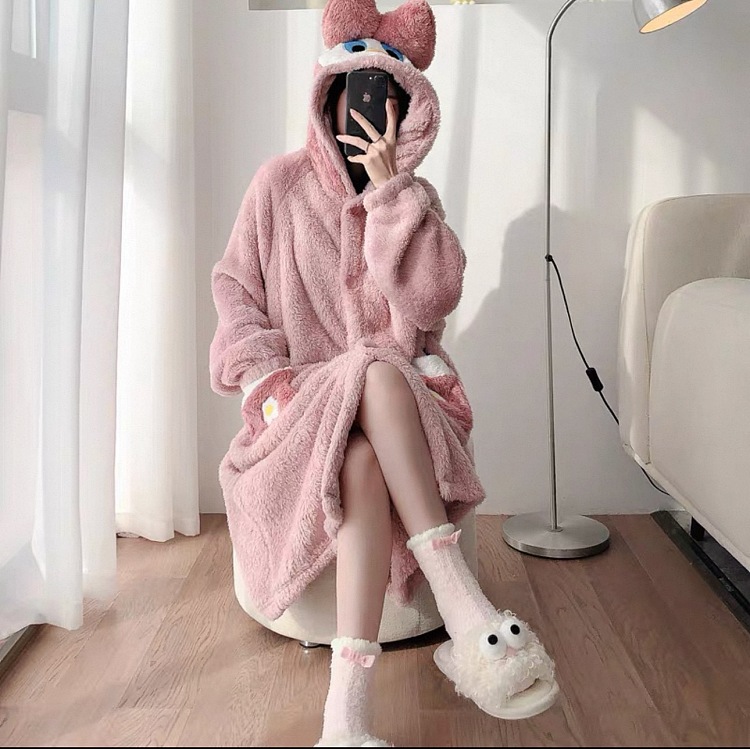 coral-velvet-long-warm-pajamas-donald-duck-pink-size-unisex-5