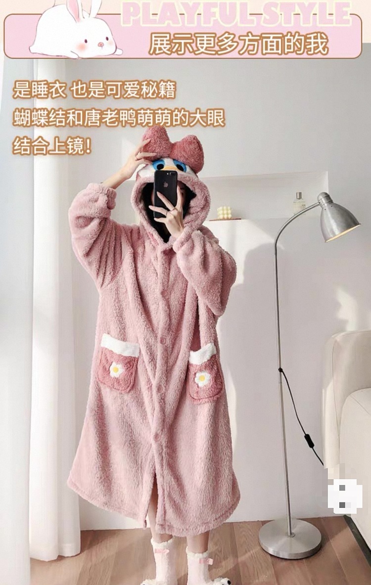 coral-velvet-long-warm-pajamas-donald-duck-pink-size-unisex-4