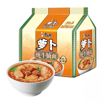 康师傅 五连包 双萝卜牛腩面 104g*5