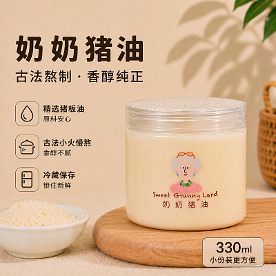 【鲜】Sweet Granny Lard 奶奶猪油 330ML