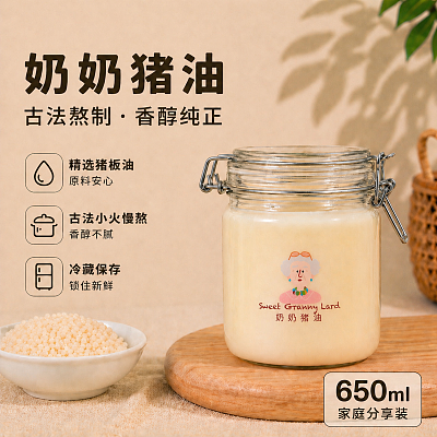 【鲜】Sweet Granny Lard 奶奶猪油 650ML（新老包装随机发货）