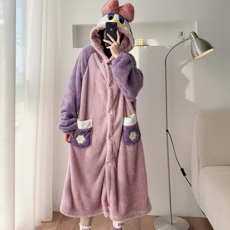 coral-velvet-long-warm-pajamas-donald-duck-pink-size-unisex-2