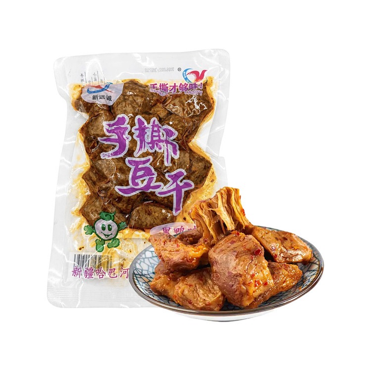 new-yuan-cheng-hand-torn-dried-beans-with-black-duck-flavor-200g-1