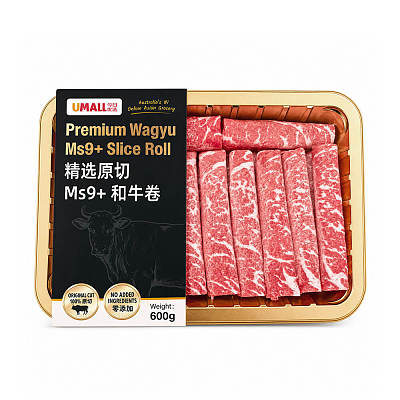 Umall火锅 精选原切MS9+ 和牛卷 600g