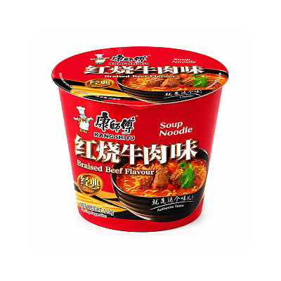 康师傅 方便面 红烧牛肉味 桶装 110g