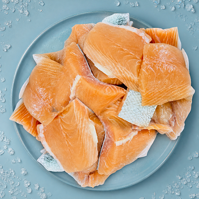 【冻】去皮三文鱼边角料 Salmon Trim Skin Off 约2kg