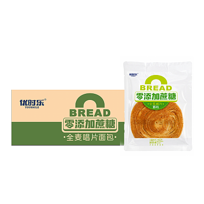 【国内直采】零食很忙专供 优时乐 零添加蔗糖 全麦唱片面包 约22个 2.5kg