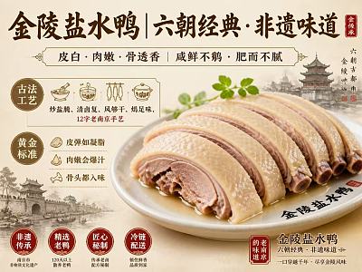 金陵盐水鸭（1000ml盒装）（约460g）
