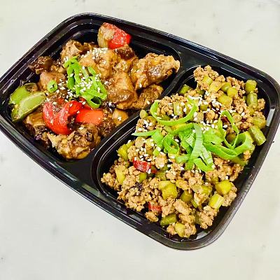 3027肉末蒜苔丁(辣)＋鲜香豆豉鸡（1000ml盒装）