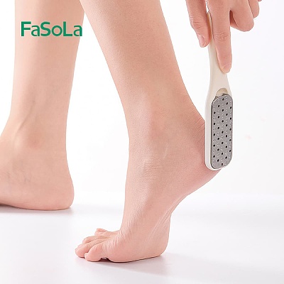 FaSoLa 干湿两用去死皮搓脚器 可拆洗 白色 17.9*3.5*0.87cm