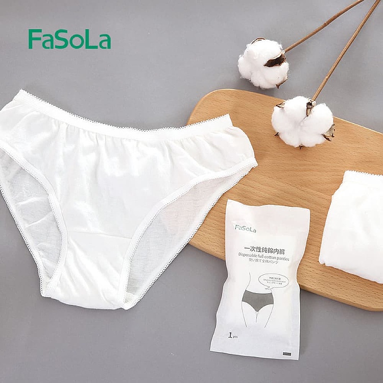 fasola-travel-disposable-cotton-panties-for-women-white-xl-size-5-pack-1
