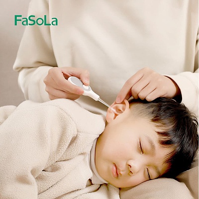 FaSoLa 发光挖耳勺 米灰 10.9*2.9*1.4cm
