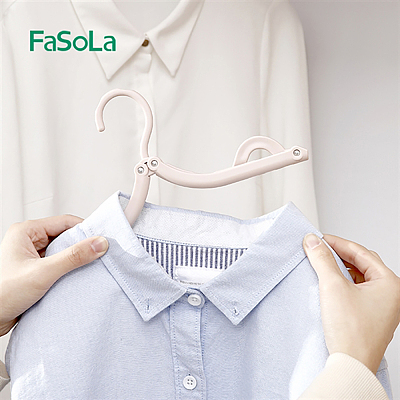 FaSoLa 魔术旅行折叠晾衣架 浅咖 7*13*1cm 3枚入