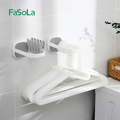 FaSoLa 可折叠壁挂式衣架收纳架 白色 18*7cm