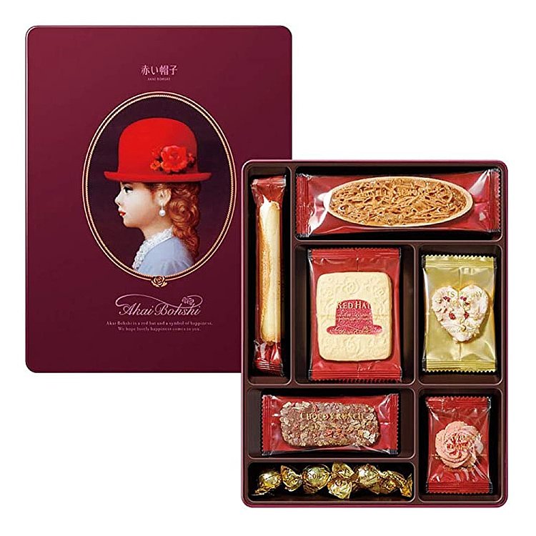 akaibohshi-japanese-red-hat-7-assorted-cookies-fuchsia-gift-box-1