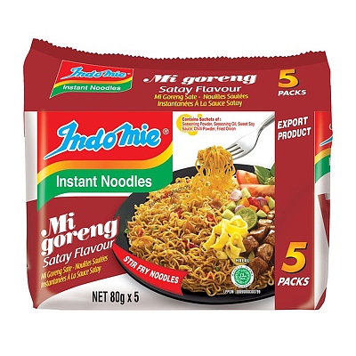 Indomie 印尼捞面 沙爹味 80g*5袋/包