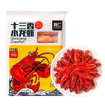 【冻】良仁 潜江小龙虾 十三香味 750g
