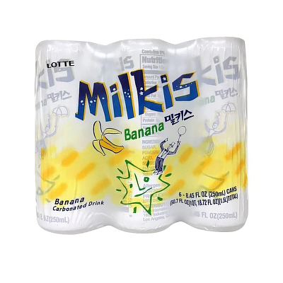 乐天 Milkis 牛奶苏打水 香蕉味 6罐装 6*250ml