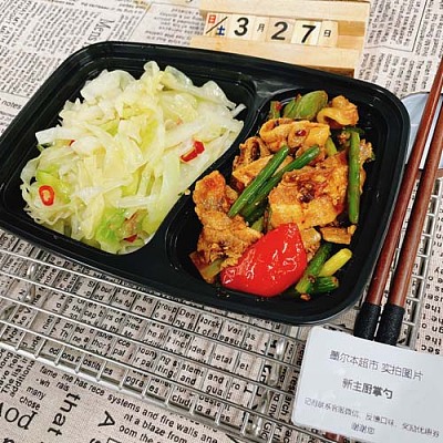 697 川式回锅肉＋清炒包菜丝（1000ml盒装）
