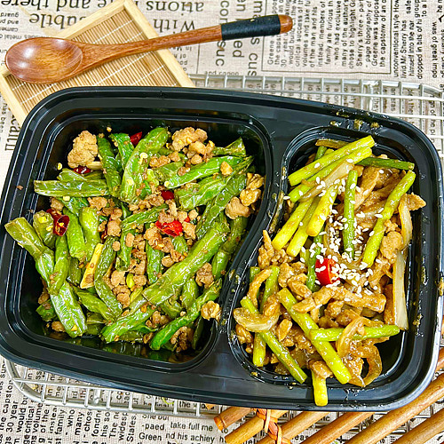 garlic-sprouts-stir-fried-with-pork-stripsdry-fried-green-beans-with-pork-mince-1