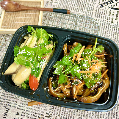 【凉菜】红油猪耳（中辣）+手撕杏鲍菇（小辣）（1000ml盒装）