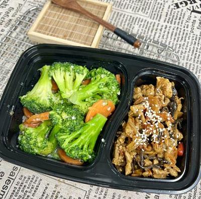 1687 鱼香肉丝+蒜香西兰花【1000ml盒装】【约550g】