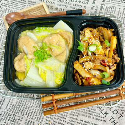 3343 香干炒肉丝（中辣）（全新改良）+白菜焖鱼腐（1000ml盒装）